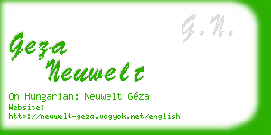 geza neuwelt business card