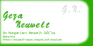 geza neuwelt business card